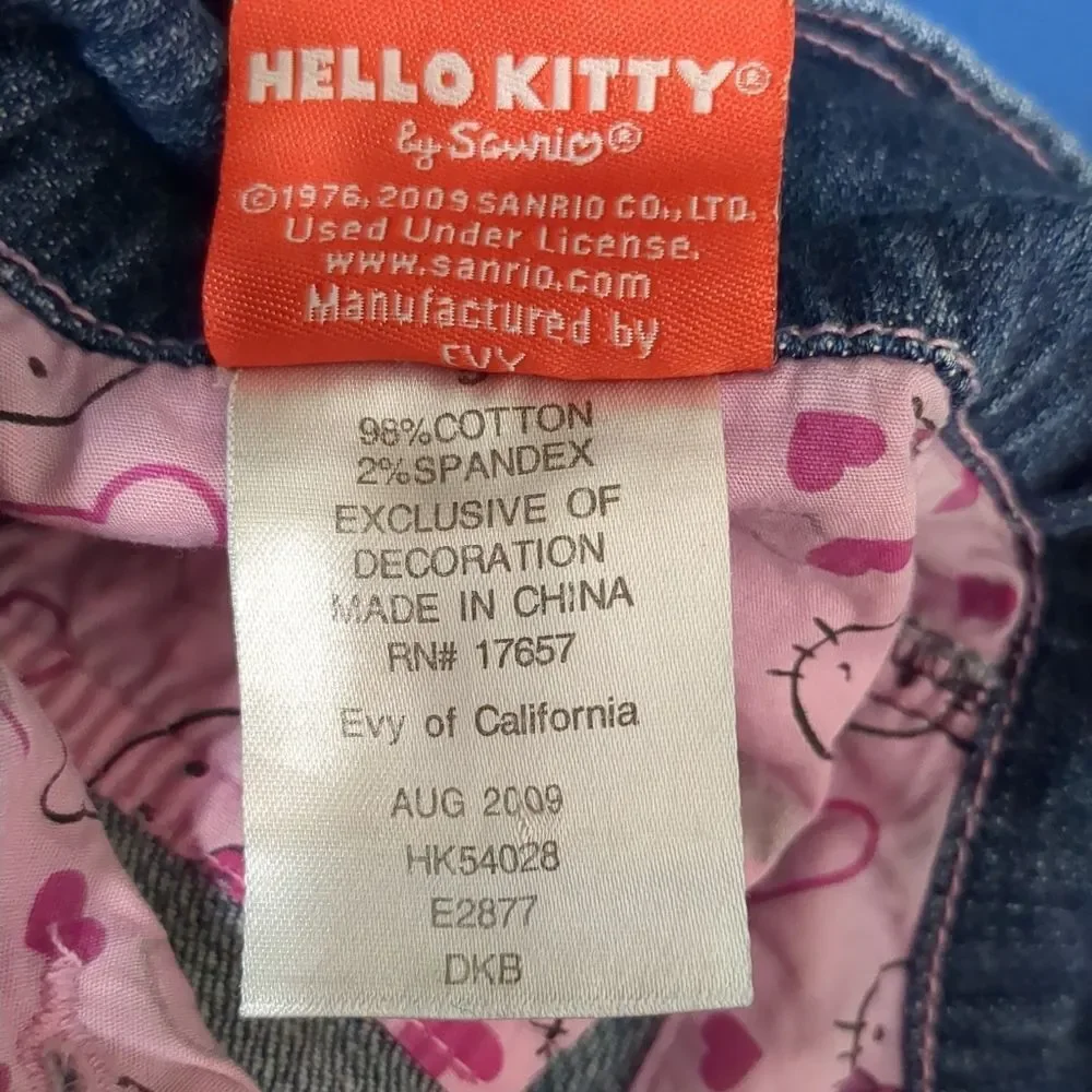 Girls Hello Kitty Button Denim Jacket Size 5